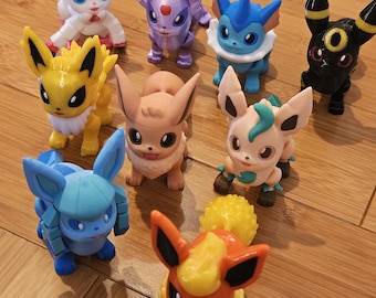 Juguete antiestrés articulado Flexi de las evoluciones de Eevee: Umbreon, Jolteon, Flareon, Sylveon, Vaporeon, Glaceon
