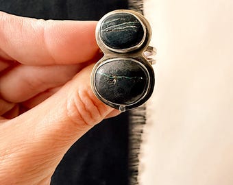 Double Black Buffalo Ring
