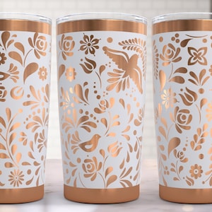 Mexican Talavera Tumbler Wrap SVG, 20oz 30oz Laser Engraved Design (Digital Download)