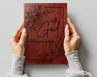 With GOD Notebook/Journal Cover Stencil Design SVG & PNG File Digital Download
