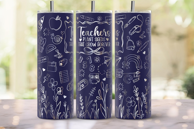 Teacher Laser Engraved Wrap for 20oz Skinny Tumbler SVG PNG File Design ...