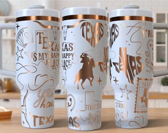 Texas Rodeo Laser Engraved Full Wrap Design for 40oz Tumbler, Digital Download, SVG For Laser Rotary, Western 40oz Tumbler Laser Wrap