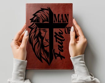 Man Of Faith Notebook/Journal Cover Stencil Design SVG & PNG File Digital Download