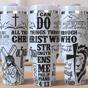 Cross Lion Tumbler Laser Engraved Full Wrap Design for 40oz Tumbler, Digital Download, SVG For Laser Rotary, Jesus 40oz Tumbler Laser Wrap
