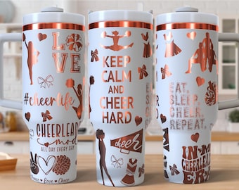 Cheerleader Laser Engraved Full Wrap Design for 40oz Tumbler, Digital Download, SVG For Laser Rotary, Cheer 40oz Tumbler Laser Wrap