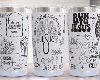 Jesus Engraved Wrap Design for 20oz & 30oz Tumblers, Digital Download, SVG, Tumbler Wrap For Laser Machines, Christian Laser Wrap Design