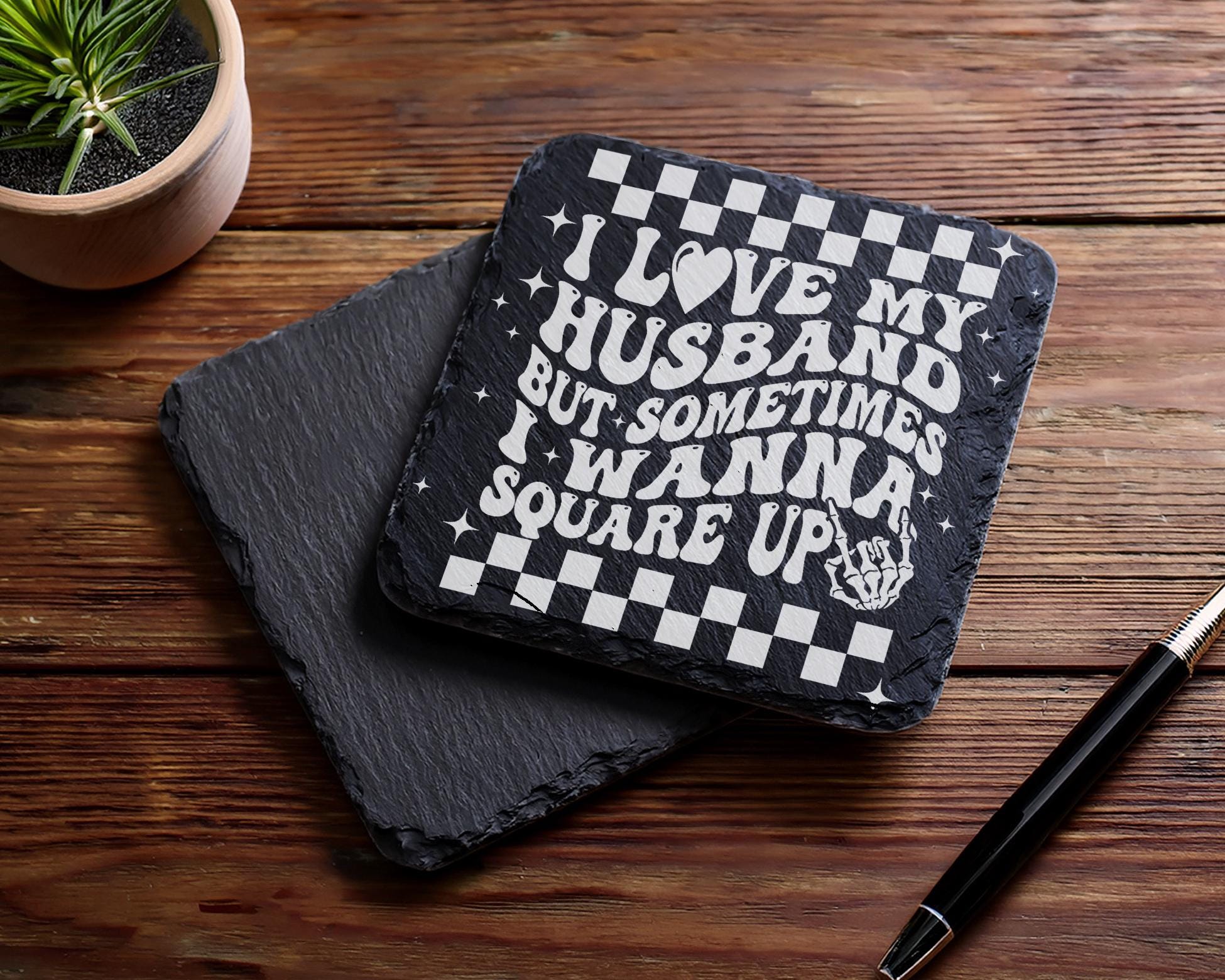 Slate Coaster Rude 4 Sarcastic Wife Slate Coaster Laser Files PNG & SVG for Engraving ...
