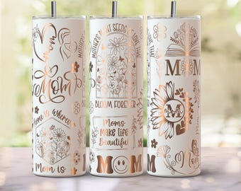 Mom Laser Engraved Wrap For 20oz Skinny Tumbler SVG PNG File Design Mothers Day