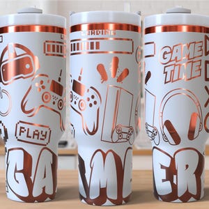 Gaming Laser Engraved Full Wrap Design for 40oz Tumbler, Digital Download, SVG For Laser Rotary, Gamer Video Games 40oz Tumbler Laser Wrap