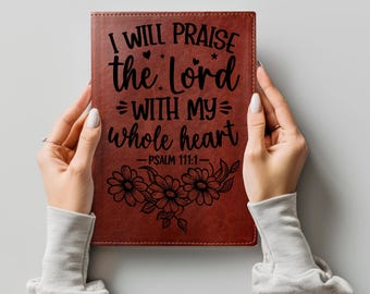 Psalm Bible Verse Notebook/Journal Cover Stencil Design SVG & PNG File Digital Download