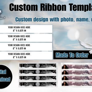 Custom Memorial Ribbon | Personalized Tribute Ribbon for Funerals, memorials, and Celebrations of life | Digital Download | Canva Template