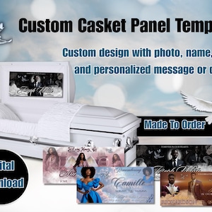 Custom Casket Panel | personalized Memorial Tribute | Casket Insert | Funeral Keepsake Insert| Canva Template | Digital Download