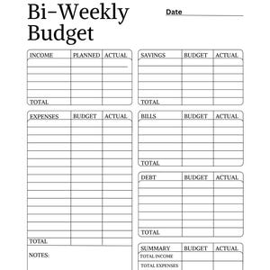 Bi-Weekly Planner/Budget Planner/Bi-Weekly Budgeting/Simple Budget/Bi-Weekly Budget Sheet - INSTANT DOWNLOAD!
