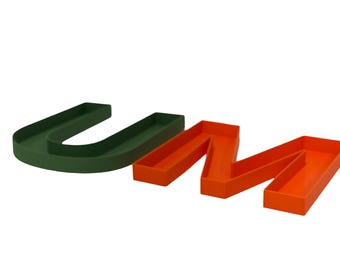 University Of Miami Fillable Trays UM Set