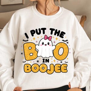 Boojee Ghost PNG: Preppy Halloween Sublimation Design (Digital Download