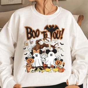 Retro Mickey Minnie Ghost Halloween PNG, Mickey_s Not so scary Halloween party PNG, Boo to You Spooky Season, Disneyland Halloween PNG