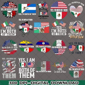 Mexican American Flag PNG Bundle: Bicultural Sublimation Design (Digital Download