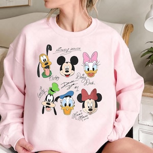Vintage Mickey and Friends Signatures png, Magical Sweatshirt, Disney Characters Tee, Disney Mouse Head Tee, Mickey & Co Gift, Disney Tee