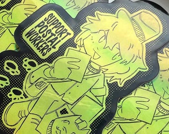 Victor Grantz Postman Identity V IDV Sticker | Support Postal Workers Fanart | Holographic Vinyl Sticker (3" x 2")