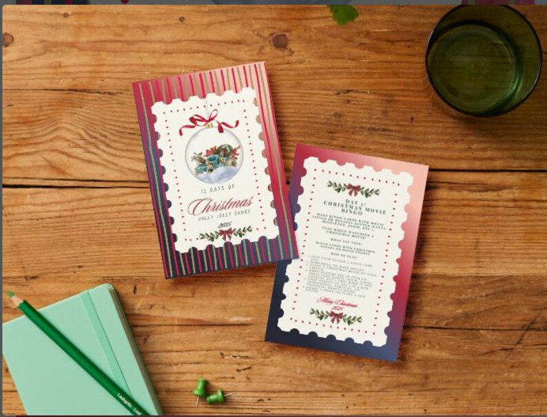 12 Days of Christmas Poster Game Cards - Etsy