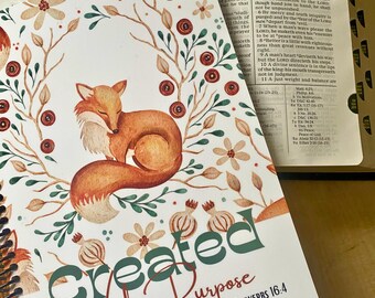 Christian Lined Journal  Created With Purpose  6x9 Spiral Bound Notebook