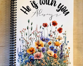 Wildflower Christian Journal Faith Inspired Keepsake Notebook Scripture Study Baptism Gift for Girl Back to School Sunday Church Notebook