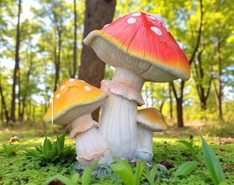 Outdoor Art: Fairy Garden Decor Resin Mushroom