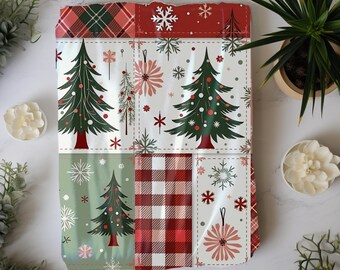 Christmas Patchwork Velveteen Plush Blanket, Christmas Holiday home decor, Holiday throw, Christmas gifts, Winter blankets, cozy sofa throw