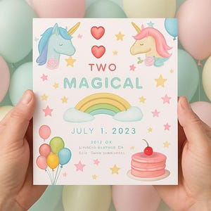 Unicorn Birthday Invitation