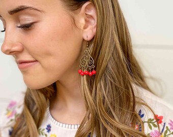 Boho Chic Statement, Minimalist, Colorful Earrings I Beaded Chandelier Earrings