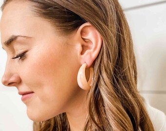 Chic Statement, Minimalist, Hoop, Colorful Earrings I C-Shape 4 Earrings