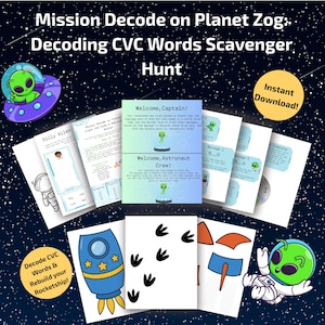 Phonics Scavenger Hunt – CVC Words Game | Kindergarten & 1st Grade Literacy | Mission Decode on Planet Zog