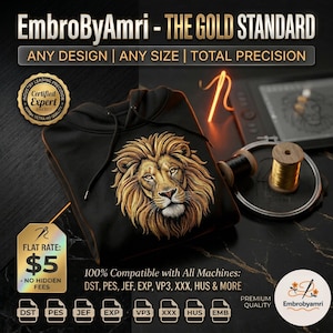 Digitalizzazione di ricami personalizzati / Ritratto di animale domestico, Logo in DST, PES, JEF / Digitalizzazione manuale