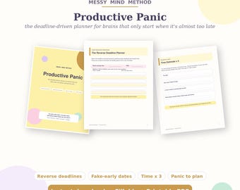 ADHD Planner for Procrastination | Reverse Deadlines, Time Management (Digital Download)