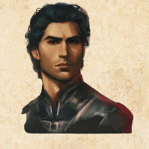 Puede incluir: Marcap&aacute;ginas con est&eacute;tica vintage. El texto "WANTED" est&aacute; en la parte superior, seguido de un retrato de un hombre con cabello oscuro y expresi&oacute;n severa. El texto "THE VILLIAN" est&aacute; en la parte inferior.