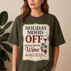 Weihnachtsstimmung aus Wein PNG, lustiges Weihnachts-Shirt-Design, festliche Weinliebhaber Clipart für Sublimation, Feiertags-Humor-Grafik für Handwerk