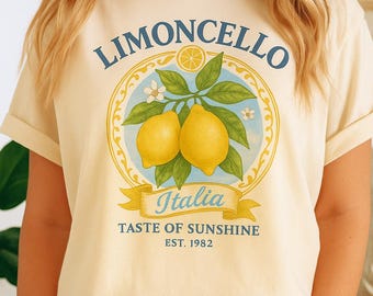Limoncello Italia PNG: Retro Lemon Citrus Design, Amalfi Coast (Digital Download)