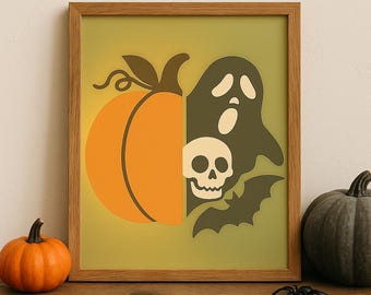 Fantasma de calabaza de Halloween PNG: Diseño de camiseta espeluznante de otoño (Descarga digital)