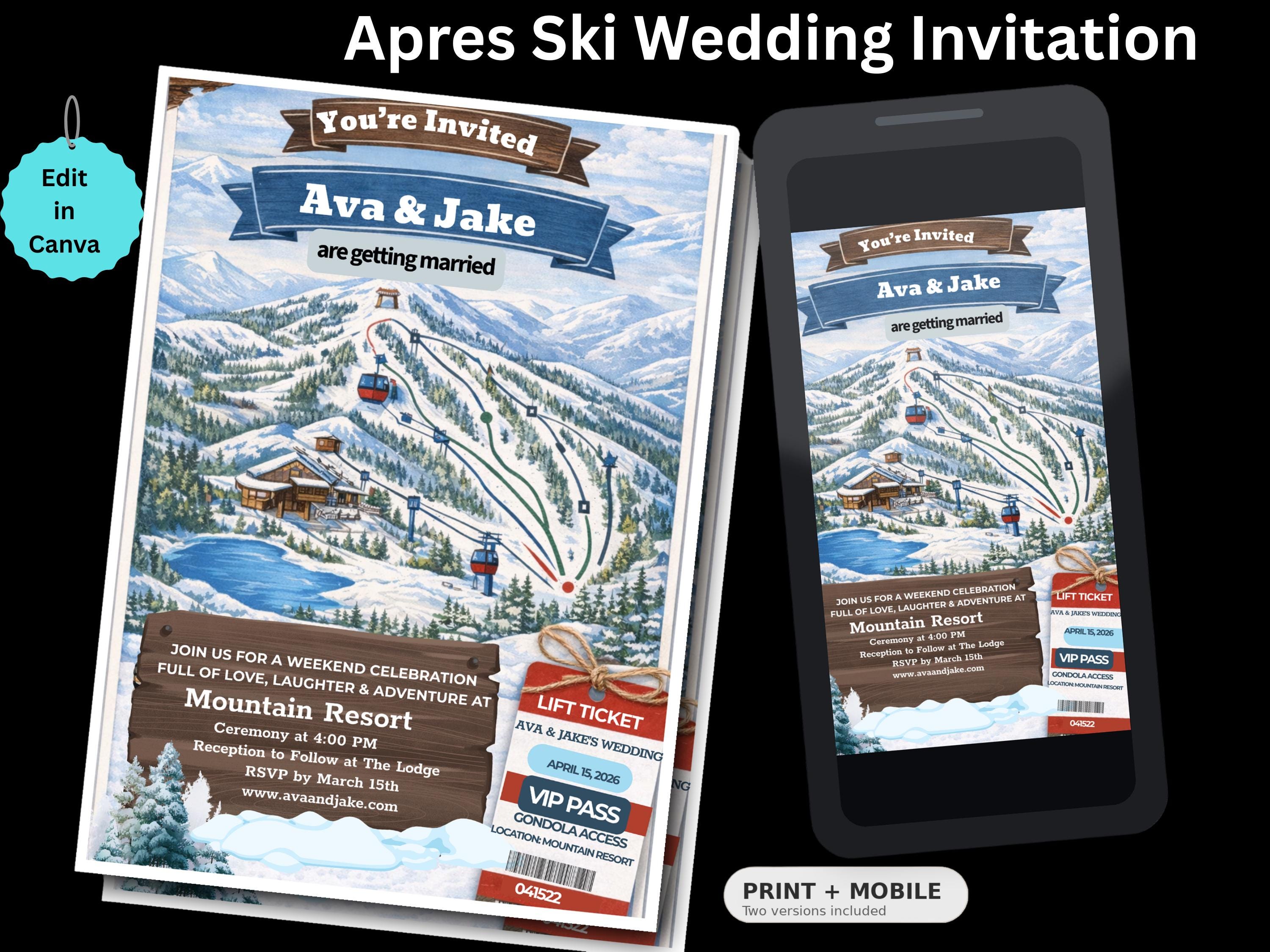 Après Ski Wedding Invitation Template