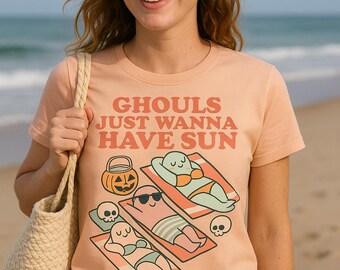 Summerween Ghost PNG: Beach Halloween T-Shirt Design (Digital Download