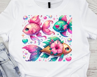 Kawaii Fish PNG Clipart: Leopard Print Tropical Fish with Sunglasses (Sublimation Design)