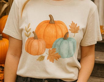 Aquarel pompoen PNG: herfstclipart voor sublimatie (digitale download)