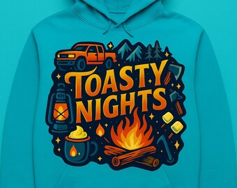 Campfire S'mores PNG: rustieke kampeertruck digitale download
