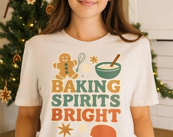 Baking Spirits Bright Christmas PNG: Gingerbread Cookie Clipart (Digital Download
