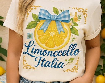 Limoncello Italia PNG: Lemon Slice Clipart, Amalfi Coast Design (Digital Download)