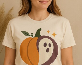 Calabaza fantasma retro PNG, gráfico de Halloween (descarga digital)