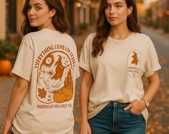Vintage Halloween Witch T-Shirt Design: Spooky Season PNG