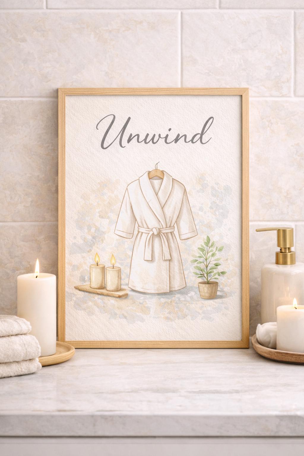Soak Relax Unwind Bathroom Prints | Neutral Spa Wall Art (set of 3 ...