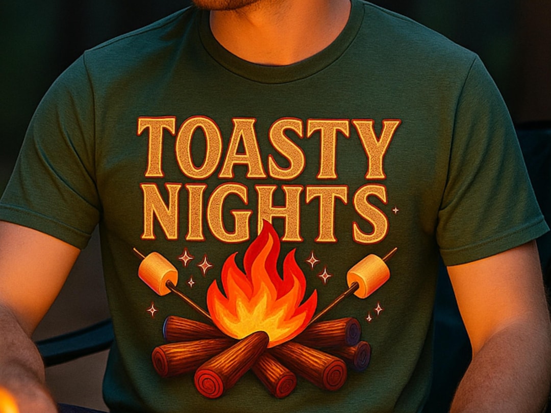 Toasty Nights PNG, Faux-glitter Campfire & Roasted Marshmallows ...