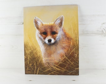 Vintage Red Fox Hand Painted Wall Art - Alan Fairbrass British Wildlife